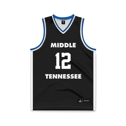 MTSU - NCAA Men's Basketball : Brandon Oloumou - Black Basketball Jersey-0