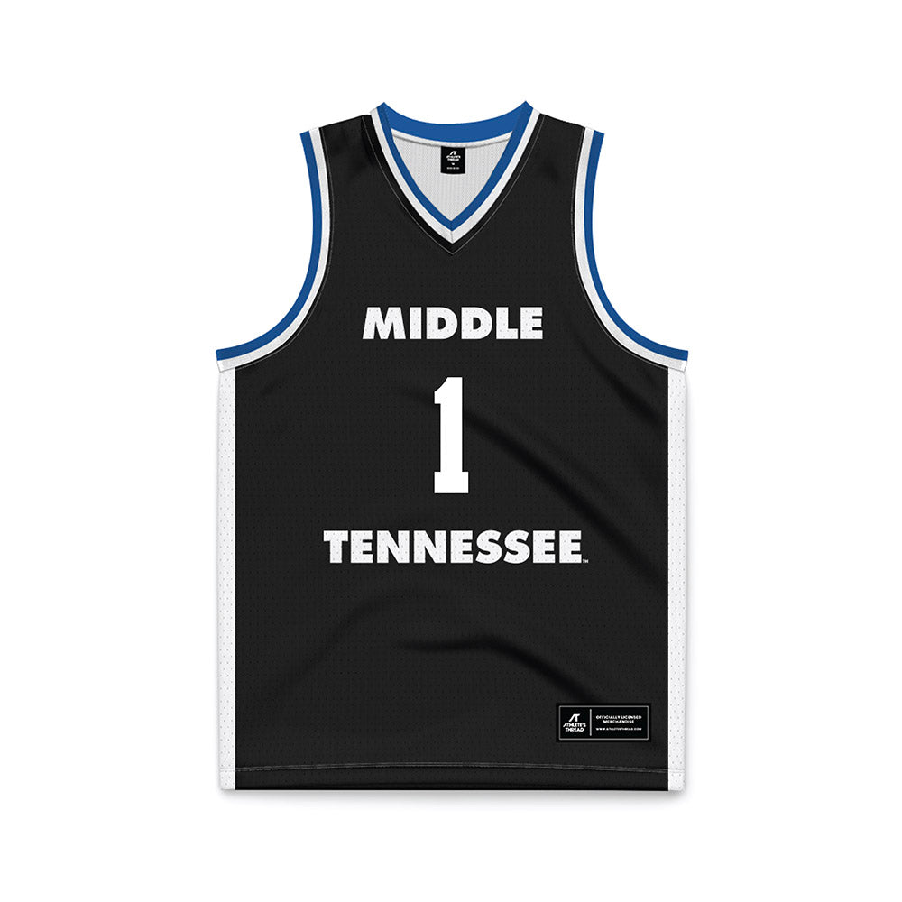 MTSU - NCAA Men's Basketball : Alec Oglesby - Black Basketball Jersey-0