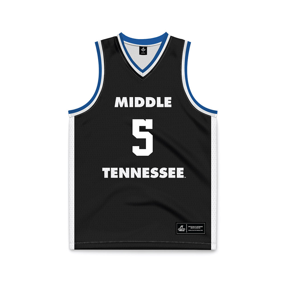 MTSU - NCAA Men's Basketball : Jarred Hall - Black Basketball Jersey