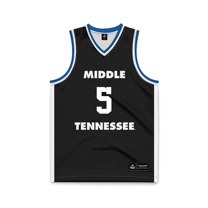 MTSU - NCAA Men's Basketball : Jarred Hall - Black Basketball Jersey