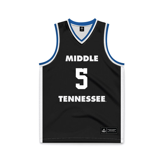 MTSU - NCAA Men's Basketball : Jarred Hall - Black Basketball Jersey