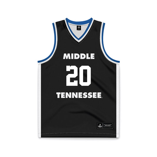 MTSU - NCAA Men's Basketball : Savon Wykle - Black Basketball Jersey-0
