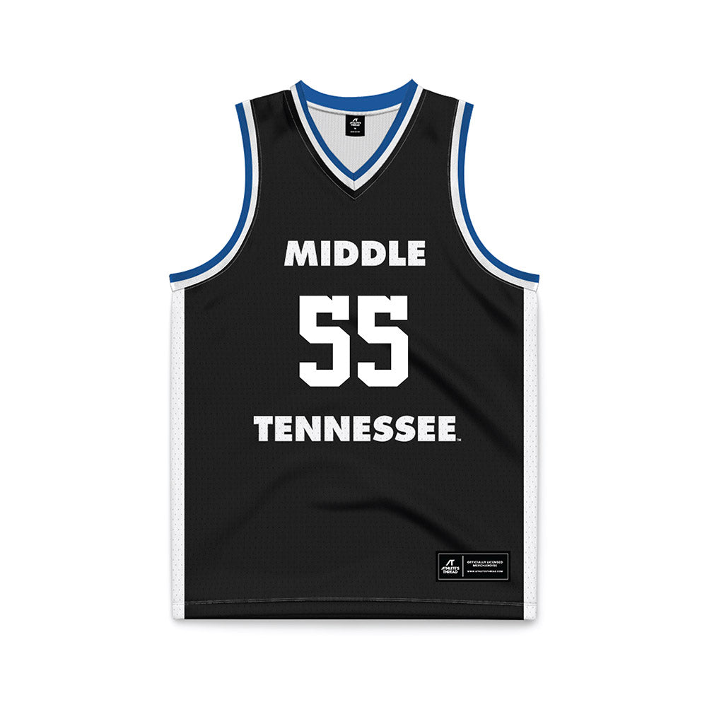 MTSU - NCAA Men's Basketball : Sean Smith - Black Basketball Jersey-0