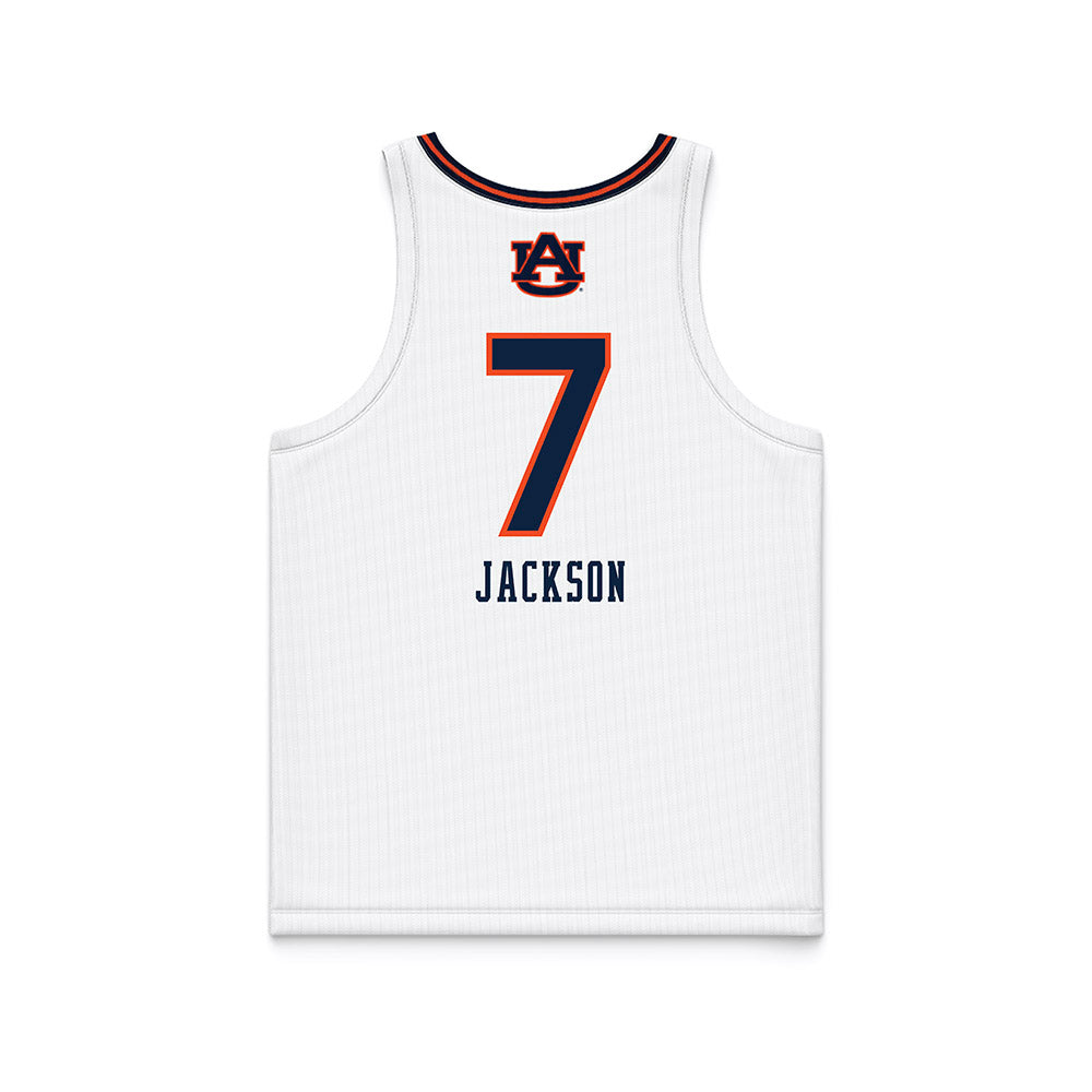 Auburn - NCAA Women's Basketball : A'riel Jackson - White Basketball Jersey-1