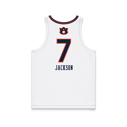 Auburn - NCAA Women's Basketball : A'riel Jackson - White Basketball Jersey-1
