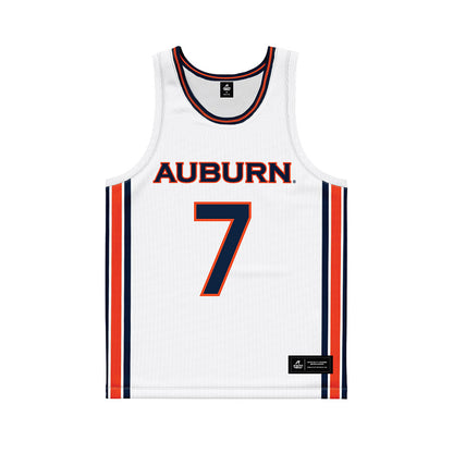 Auburn - NCAA Women's Basketball : A'riel Jackson - White Basketball Jersey-0