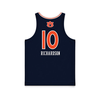 Auburn - NCAA Women's Basketball : Sania Richardson - Blue Basketball Jersey-1
