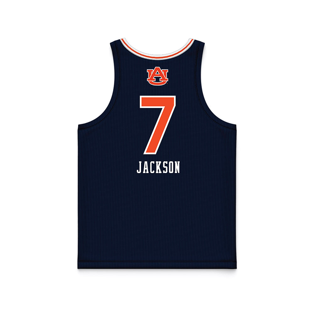 Auburn - NCAA Women's Basketball : A'riel Jackson - Blue Basketball Jersey-1