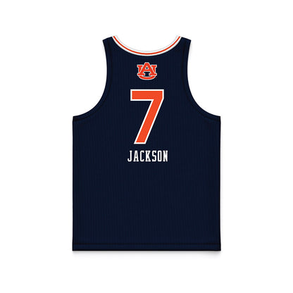 Auburn - NCAA Women's Basketball : A'riel Jackson - Blue Basketball Jersey-1