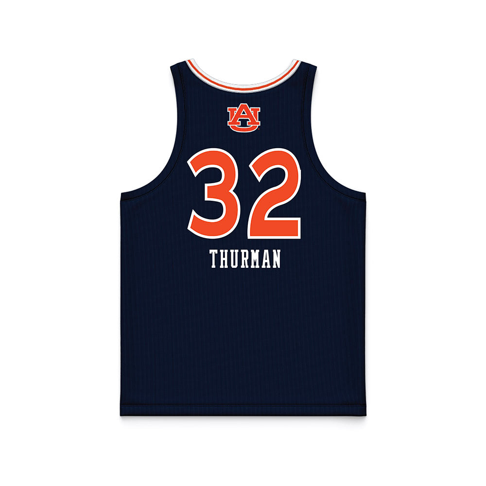 Auburn - NCAA Women's Basketball : Timya Thurman - Blue Basketball Jersey