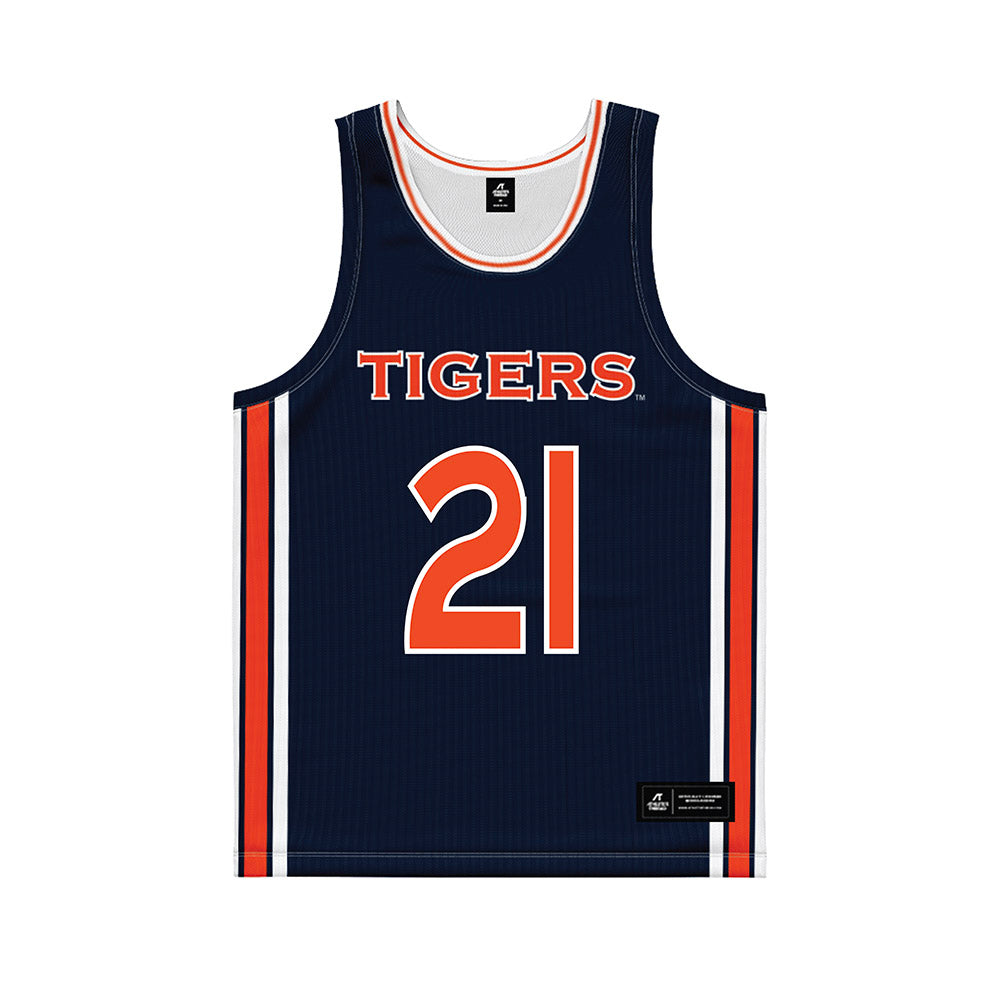 Auburn - NCAA Women's Basketball : Audia Young - Blue Basketball Jersey