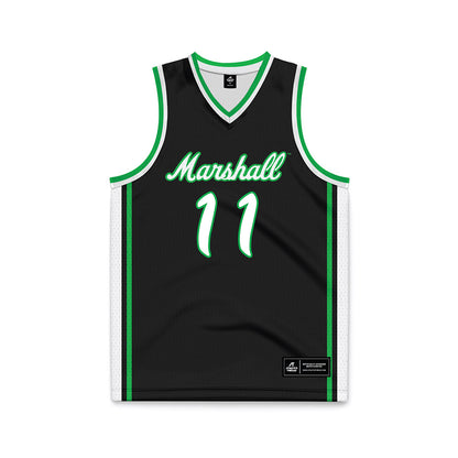 Marshall - NCAA Men's Basketball : Erich Harding - Green Basketball Jersey-0