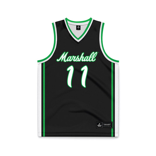 Marshall - NCAA Men's Basketball : Erich Harding - Green Basketball Jersey-0