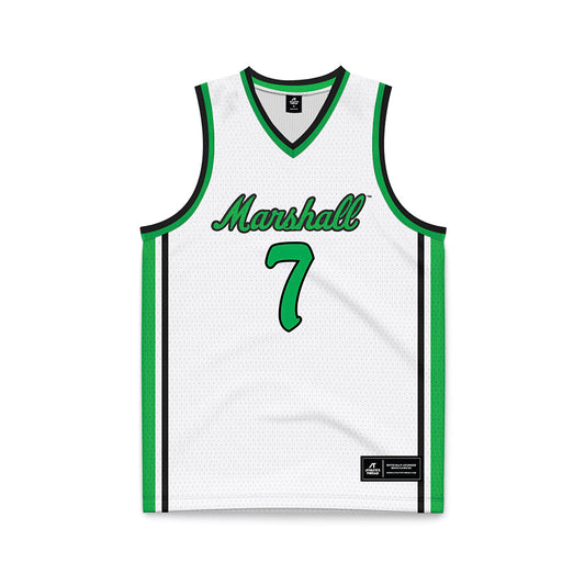 Marshall - NCAA Men's Basketball : Ryan Nutter - White Basketball Jersey