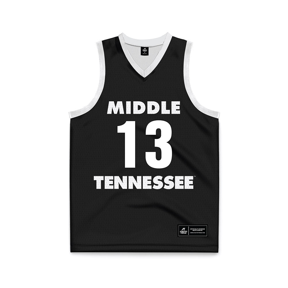 MTSU - NCAA Women's Basketball : Jenna McClendon - Black Basketball Jersey-0