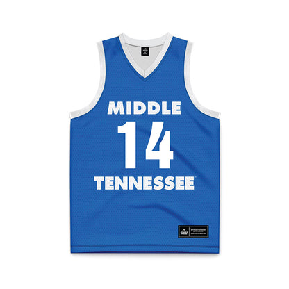 MTSU - NCAA Women's Basketball : Savannah Davis - Blue Basketball Jersey-0