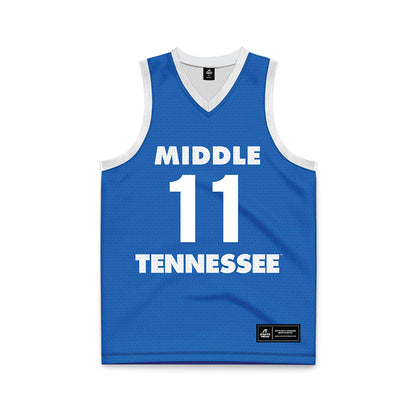 MTSU - NCAA Women's Basketball : Emily Monson - Blue Basketball Jersey