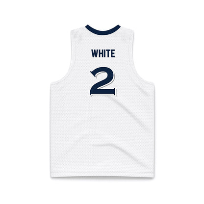 Xavier - NCAA Women's Basketball : Savannah White - White Basketball Jersey-1