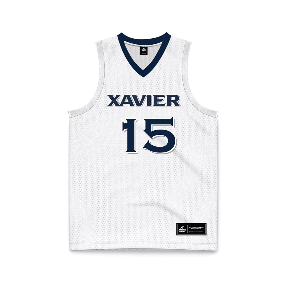 Xavier - NCAA Women's Basketball : Petra Oborilova - White Basketball Jersey-0
