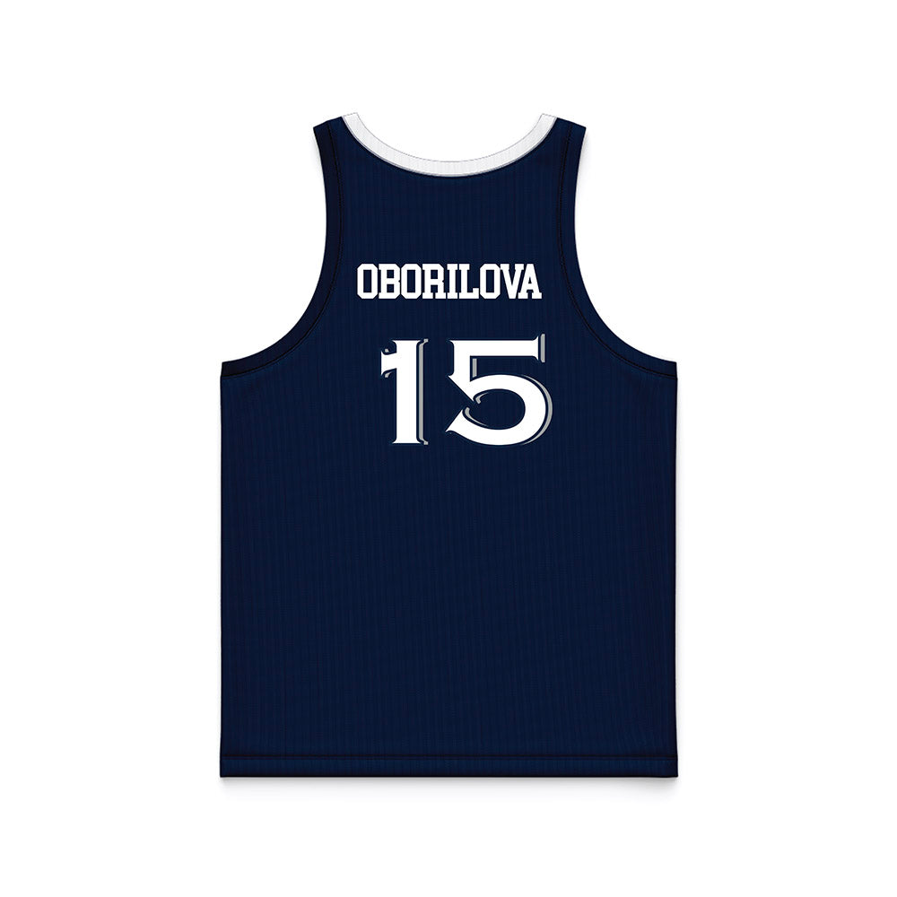 Xavier - NCAA Women's Basketball : Petra Oborilova - Navy Basketball Jersey-1