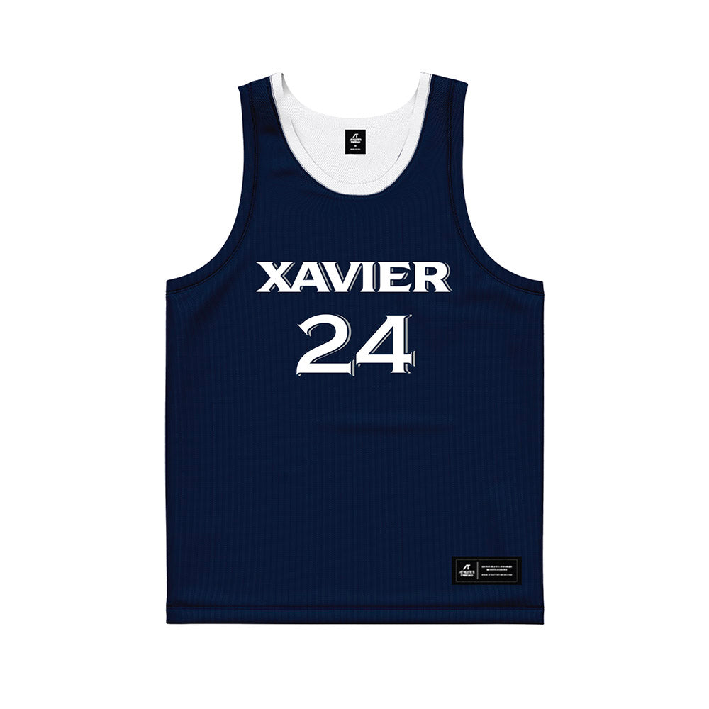 Xavier - NCAA Women's Basketball : Lucia Martinez Lopez - Navy Basketball Jersey-0
