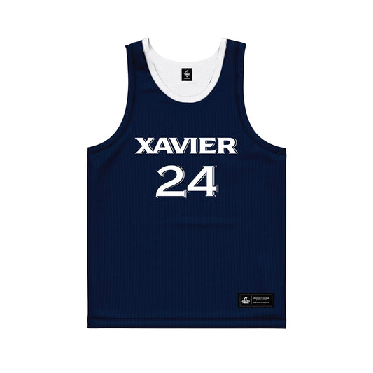 Xavier - NCAA Women's Basketball : Lucia Martinez Lopez - Navy Basketball Jersey-0
