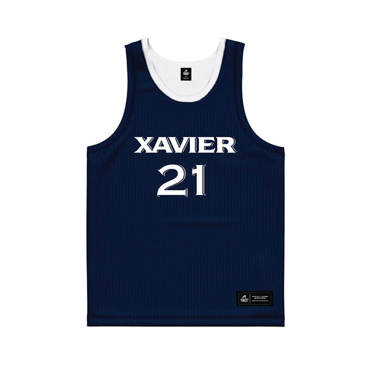 Xavier - NCAA Women's Basketball : Audia Young - Navy Basketball Jersey-0