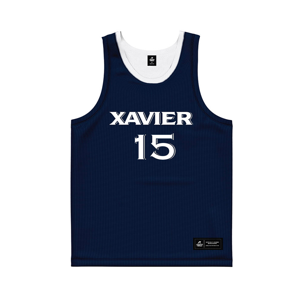 Xavier - NCAA Women's Basketball : Petra Oborilova - Navy Basketball Jersey-0