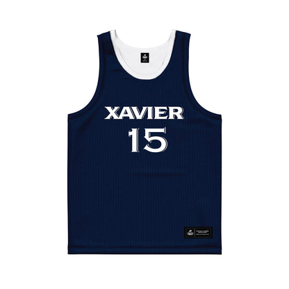 Xavier - NCAA Women's Basketball : Petra Oborilova - Navy Basketball Jersey-0