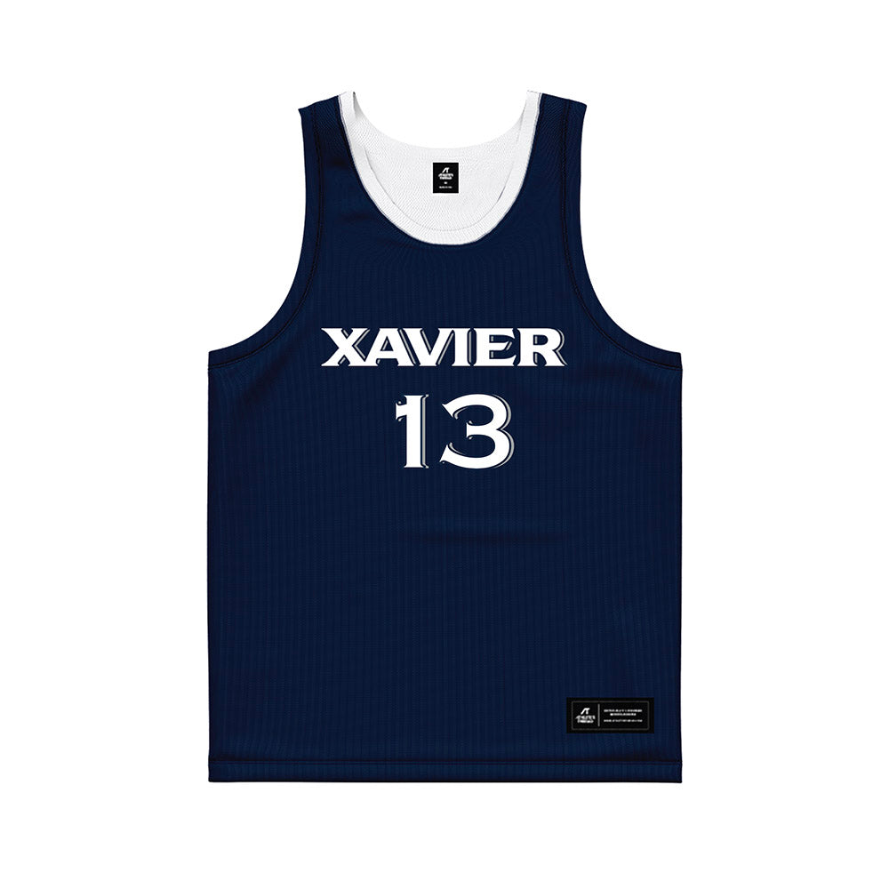 Xavier - NCAA Women's Basketball : Mariyah Noel - Navy Basketball Jersey-0