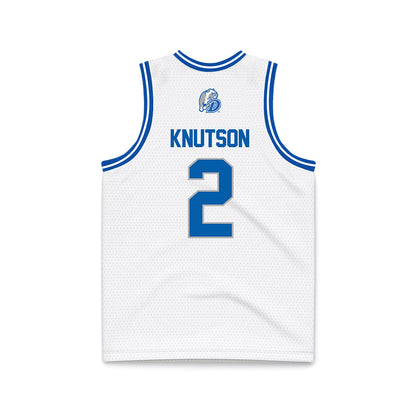 Drake - NCAA Women's Basketball : Grace Knutson - White Basketball Jersey