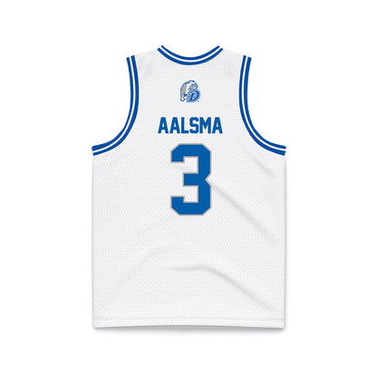 Drake - NCAA Women's Basketball : Abbie Aalsma - White Basketball Jersey-1