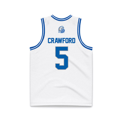 Drake - NCAA Women's Basketball : Mya Crawford - White Basketball Jersey-1