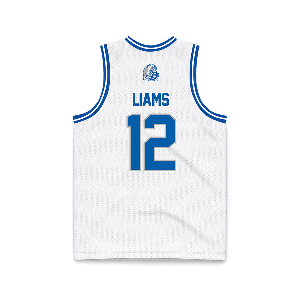 Drake - NCAA Women's Basketball : Ashley Liams - White Basketball Jersey-1