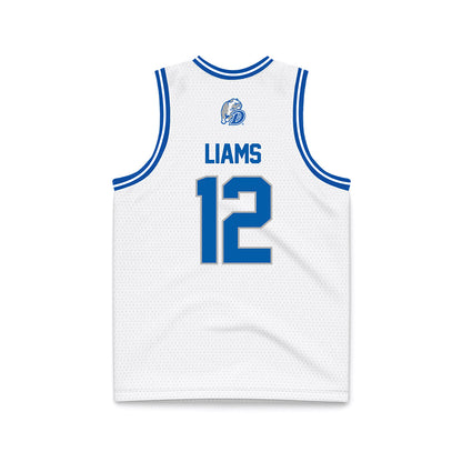 Drake - NCAA Women's Basketball : Ashley Liams - White Basketball Jersey-1