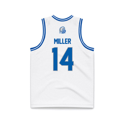 Drake - NCAA Women's Basketball : Anna Miller - White Basketball Jersey