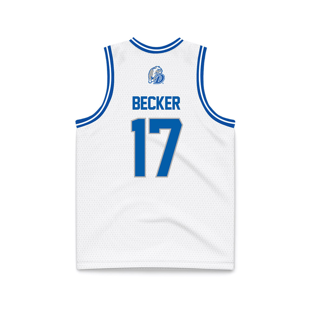 Drake - NCAA Women's Basketball : Anna Becker - White Basketball Jersey-1