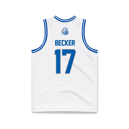 Drake - NCAA Women's Basketball : Anna Becker - White Basketball Jersey-1