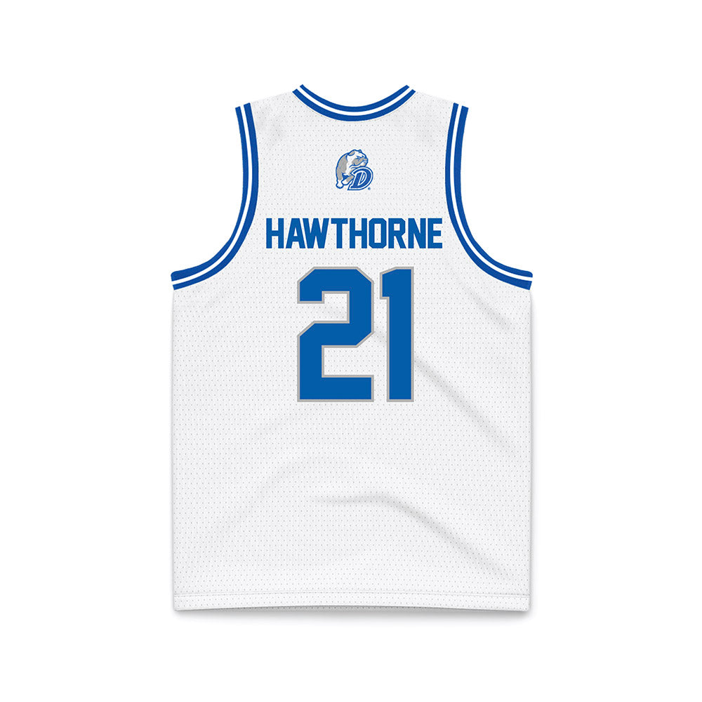 Drake - NCAA Women's Basketball : Ava Hawthorne - White Basketball Jersey