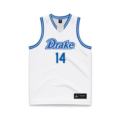 Drake - NCAA Women's Basketball : Anna Miller - White Basketball Jersey