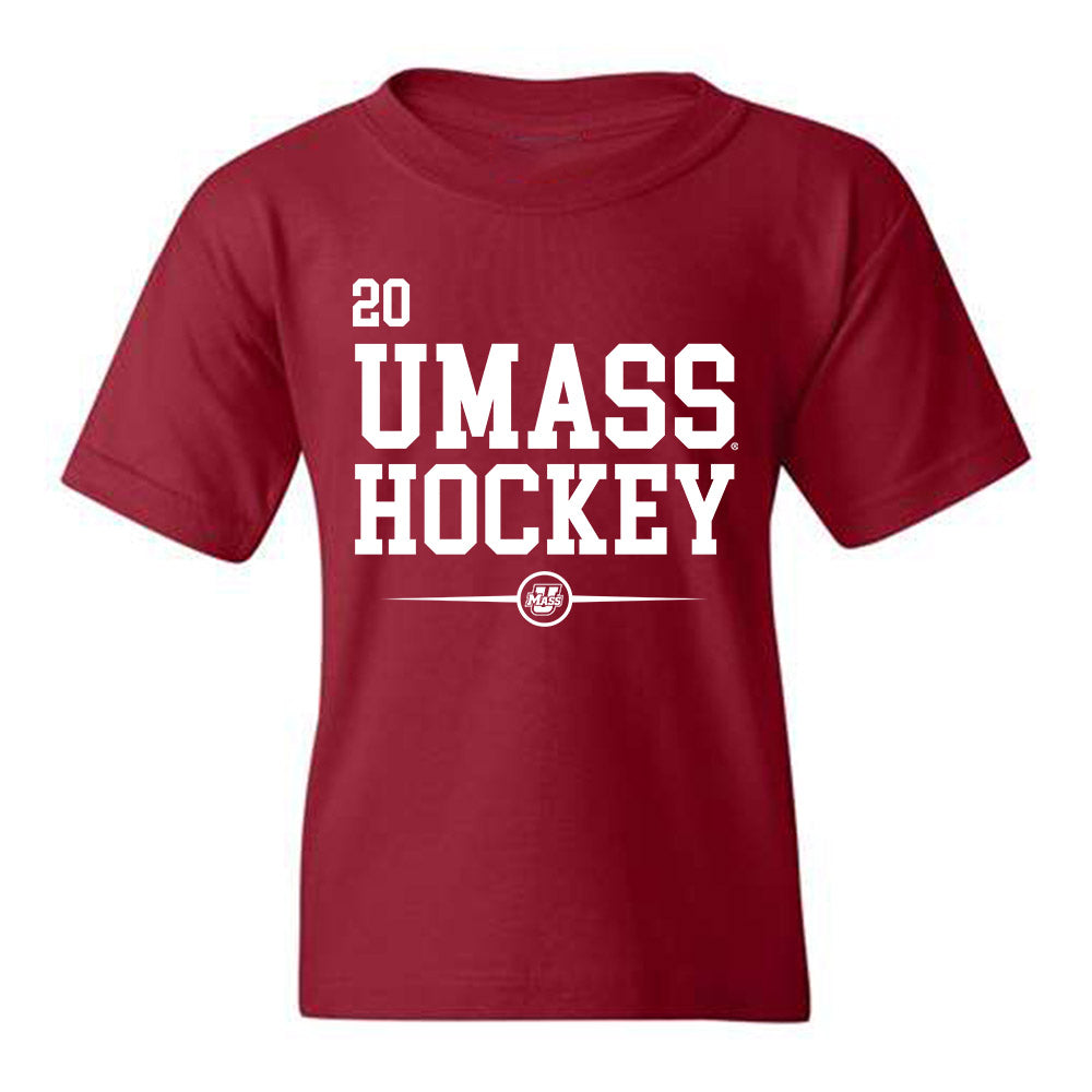 UMass - NCAA Men's Ice Hockey : James Duerr - Classic Fashion Shersey Youth T-Shirt