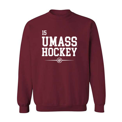 UMass - NCAA Men's Ice Hockey : Justin Kerr - Classic Fashion Shersey Crewneck Sweatshirt-0