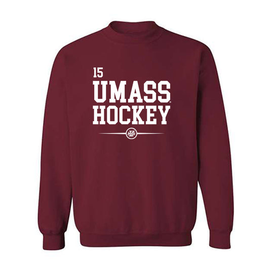 UMass - NCAA Men's Ice Hockey : Justin Kerr - Classic Fashion Shersey Crewneck Sweatshirt-0