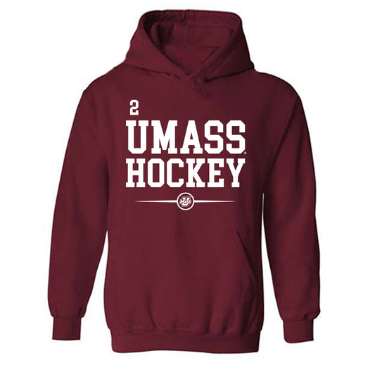 UMass - NCAA Men's Ice Hockey : Coleson Hanrahan - Classic Fashion Shersey Hooded Sweatshirt-0