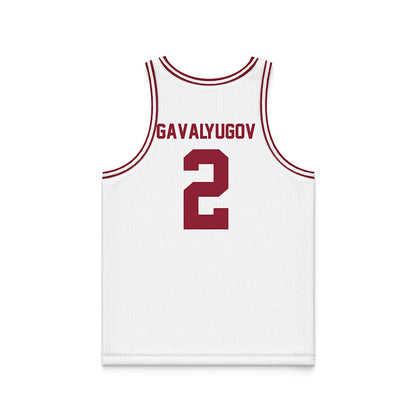 SCU - NCAA Men's Basketball : Aleksandar Gavalyugov - White Basketball Jersey-1