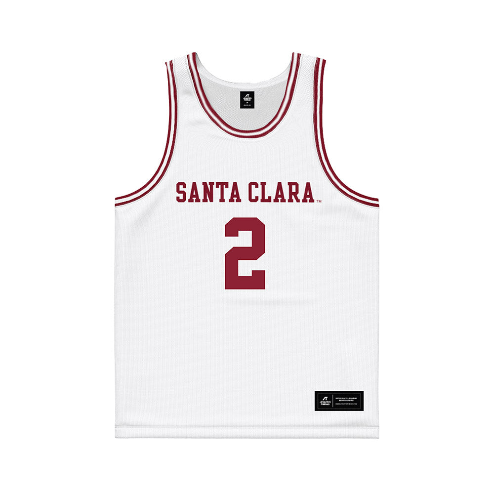 SCU - NCAA Men's Basketball : Aleksandar Gavalyugov - White Basketball Jersey-0