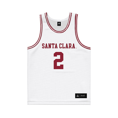 SCU - NCAA Men's Basketball : Aleksandar Gavalyugov - White Basketball Jersey-0