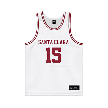 SCU - NCAA Men's Basketball : Jalen Benjamin - White Basketball Jersey