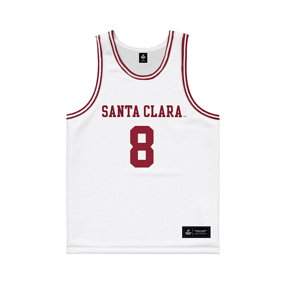 SCU - NCAA Men's Basketball : Elijah Mahi - White Basketball Jersey-0