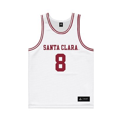 SCU - NCAA Men's Basketball : Elijah Mahi - White Basketball Jersey-0